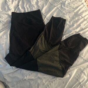 Black, Grey, and mesh Colorblock Leggings